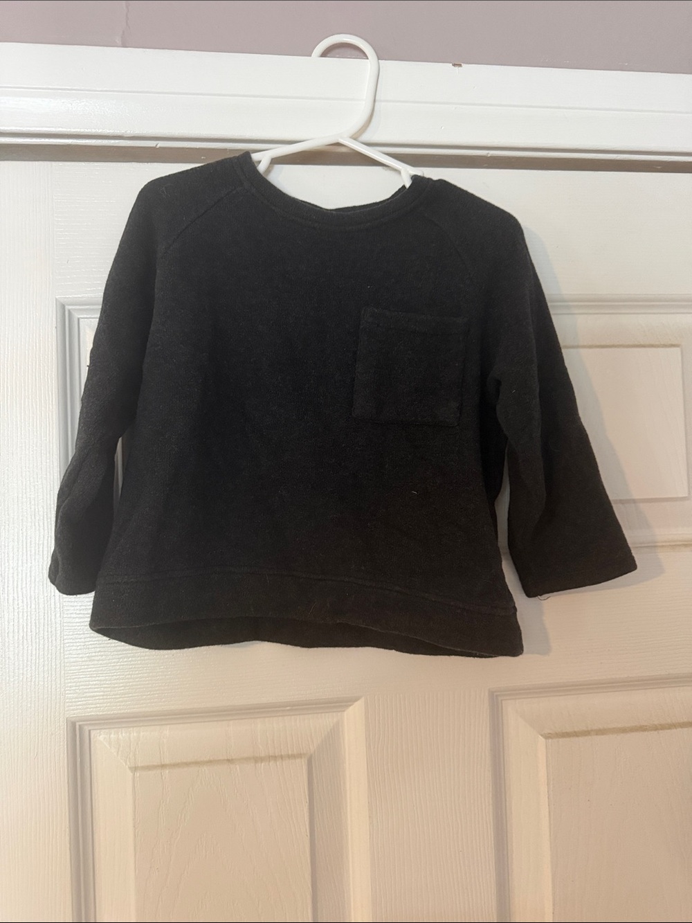 Zara Black Kids Crewneck Sweatshirt with Pocket Detail